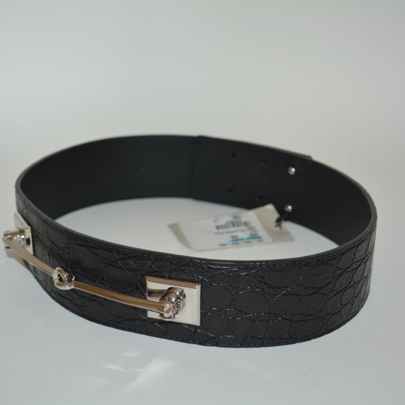 NWT GUCCI CROCODILE HORSEBIT WAIST BELT main image 8